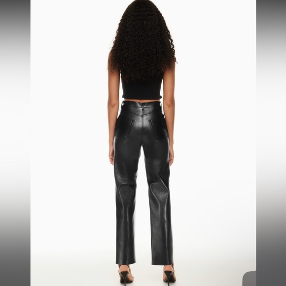 Aritzia Wilfred faux Leather Straight Leg Cropped Pants - size 4 - Picture 4 of 7